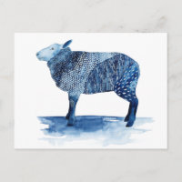 Animaux de ferme de bleu de cobalt - moutons