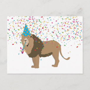 Carte Postale Animaux de la jungle de lions faisant la fête