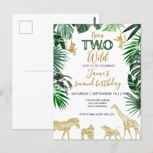 Carte Postale Animaux de Safari Wild One 1er Anniversaire 