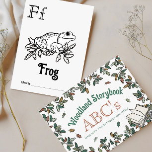 Carte Postale Animaux des bois ABC Coloration Activité du Baby s