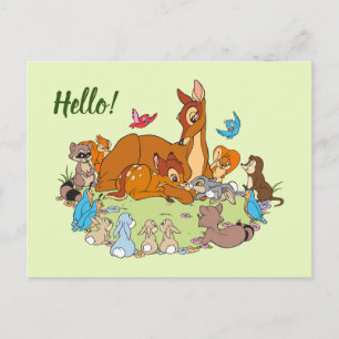 Carte Postale Animaux forestiers Salutation Prince Bambi