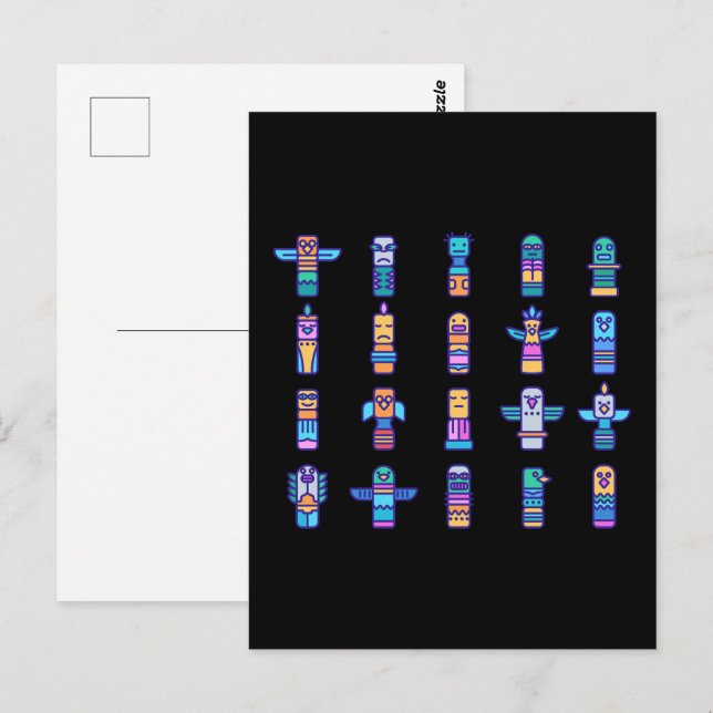 Carte Postale Animaux haïdas Pride autochtone canadienne (Devant / Derrière)