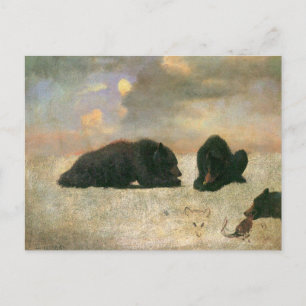 Carte Postale Animaux vintages, Ours grizzlis par Albert Biersta