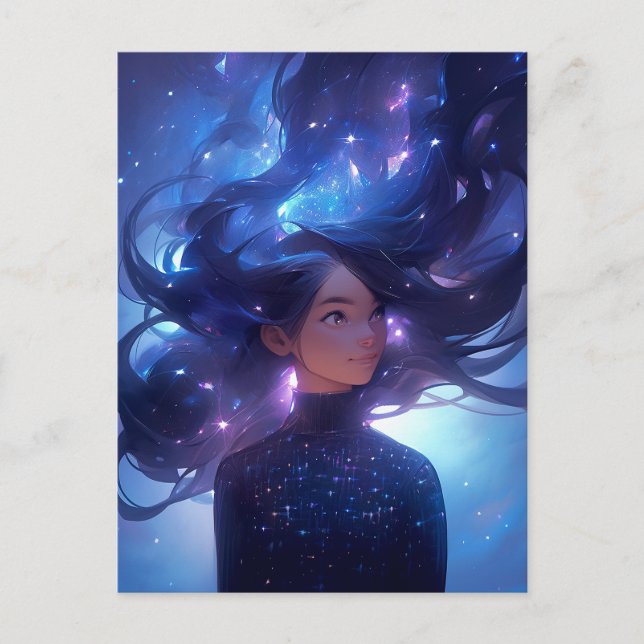 Carte Postale Anime Girl Fabriquée En Étoiles (Devant)