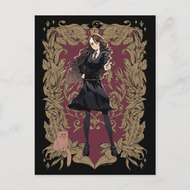 Carte Postale Anime Hermione Granger Cadre Orné (Devant)