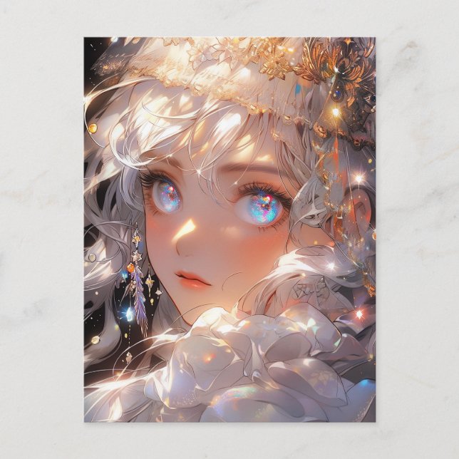 Carte Postale Anime Magical Girl Imaginaire Art (Devant)