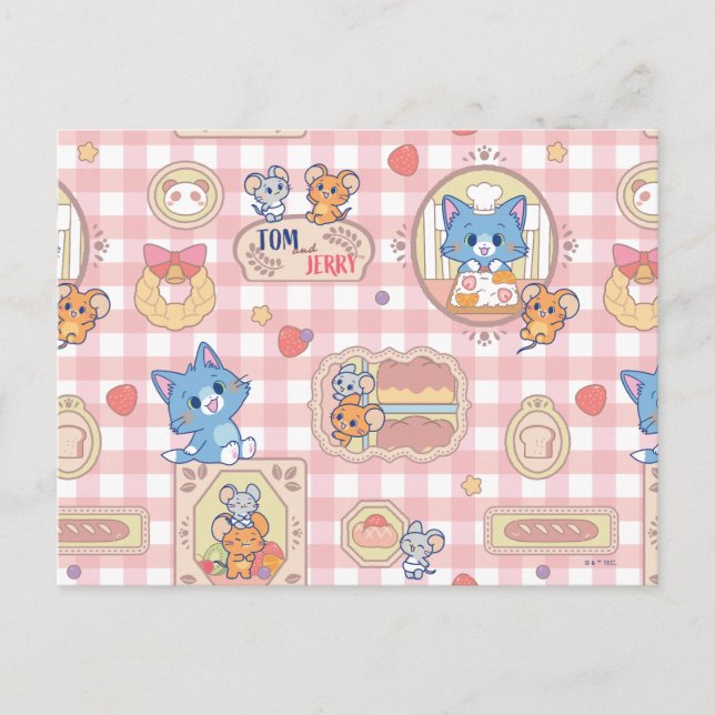 Carte Postale Anime Tom et Jerry Motif Boulangerie (Devant)