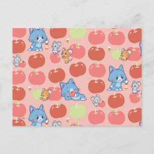 Carte Postale Anime Tom, Jerry et Tuffy Apple Motif