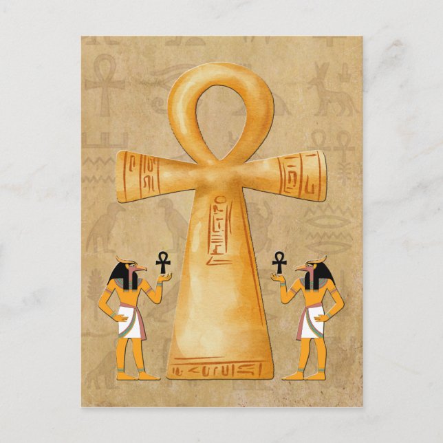 Carte Postale Ankh Key Of Life On Hieroglyph (Devant)
