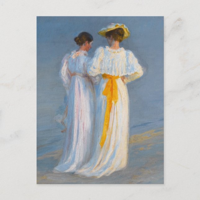 Carte Postale Anna Ancher et Marie Krøyer sur la plage - Krøyer (Devant)