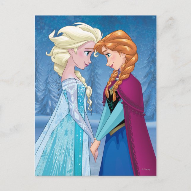 Carte Postale Anna et Elsa | Ensemble pour toujours (Devant)