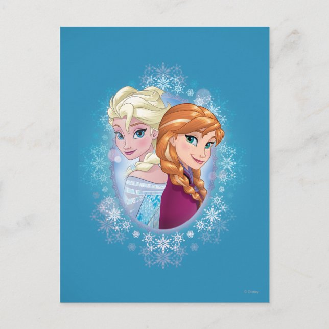 Carte Postale Anna et Elsa | Magie hivernale (Devant)