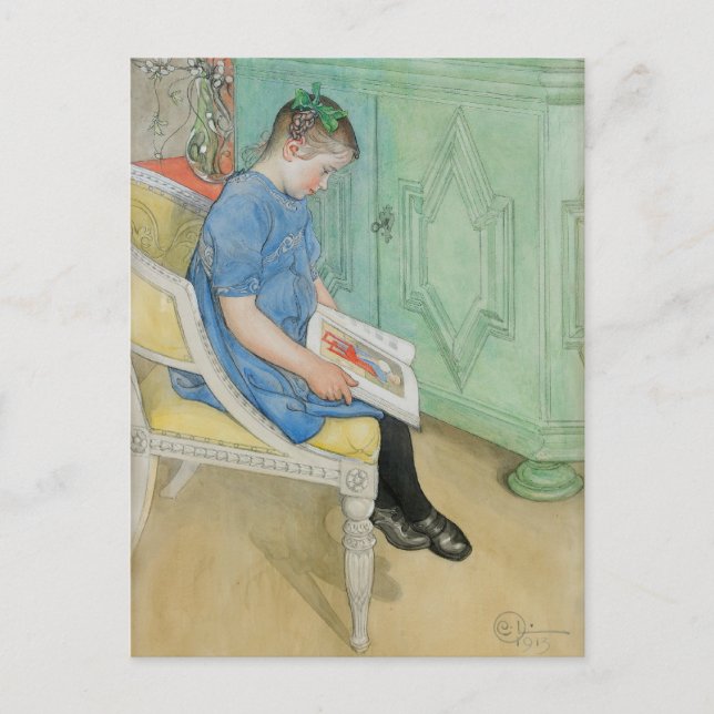 Carte Postale Anna Johanna Lire un livre (Devant)