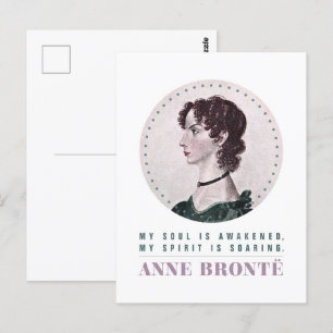 Carte Postale Anne Bronte Portrait et Citation Mon âme est éveil