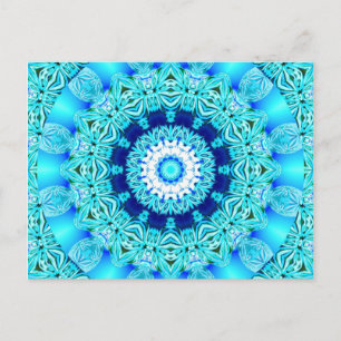 Carte Postale Anneau bleu glace, Mandala Abstrait