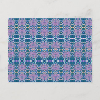 Carte Postale Anneaux clairs Effet Holographique bleu clair Art