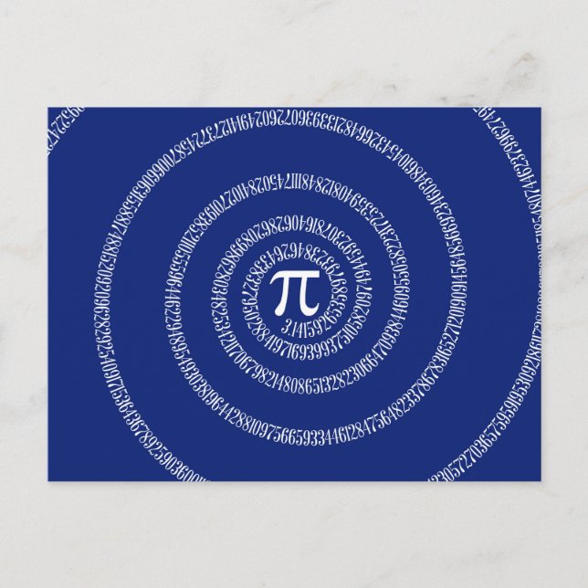 Carte Postale Anneaux de spirale pour Pi sur bleu marine (Devant)