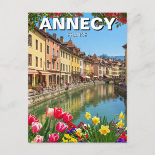 Carte Postale Annecy France Fleurs Voyage