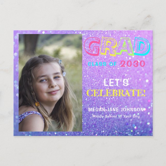 Carte Postale Année d'obtention du diplôme fille du collège de l (Devant)