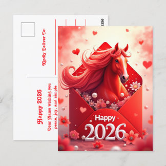 Carte Postale Année du cheval 2026