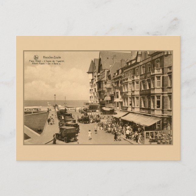 Carte Postale Années 1920 Knokke Zoute Belgique L'apéritif heure (Devant)