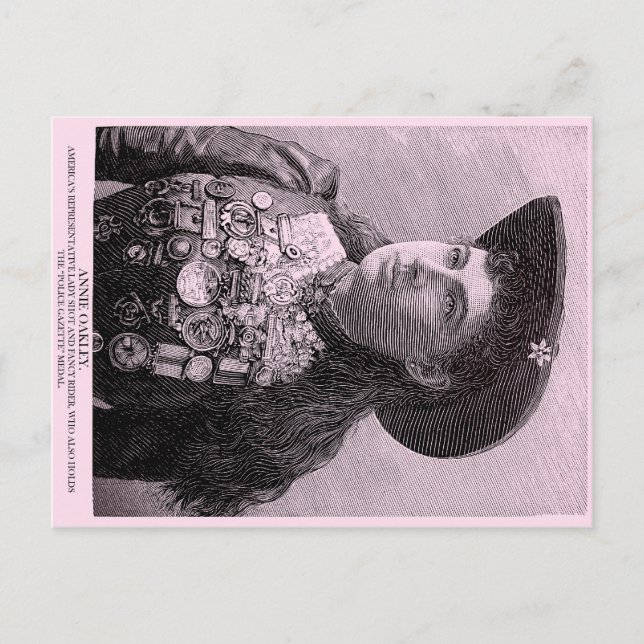 Carte postale Annie Oakley de gazette de police (Devant)