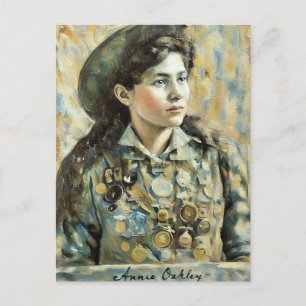 Carte Postale Annie Oakley tireuse féminine 1800s art cowgirl