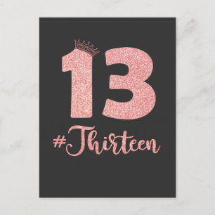 Carte Postale Anniversaire 13 ans Treize Fille Garçon Adolescent