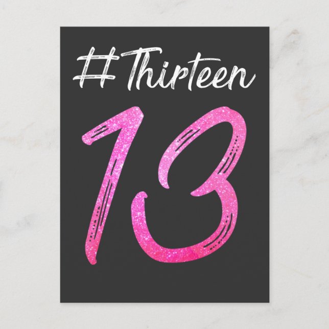 Carte Postale Anniversaire 13 ans Treize Filles Adolescente Offi (Devant)