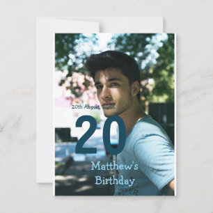 Carte Postale anniversaire 20 ans ajouter nom photo date homme b