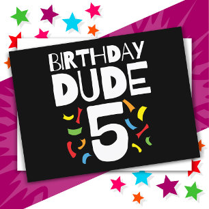 Carte Postale Anniversaire 5 ans garçon fête Anniversaire mec 5