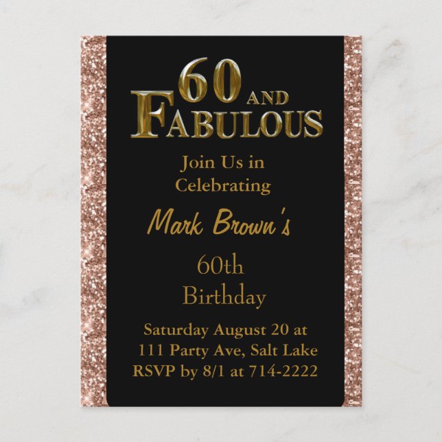 Carte Postale Anniversaire 60 ans (Devant)