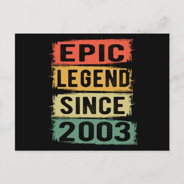 Carte Postale anniversaire âgé de 18 ans 2003 Légende épique 18e (Devant)