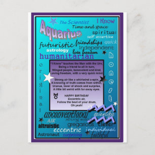 CARTE POSTALE ANNIVERSAIRE AQUARIIUS