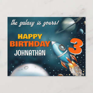 Carte Postale Anniversaire Aventure Spatiale Fusée
