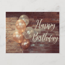 Carte postale anniversaire ballon mignon