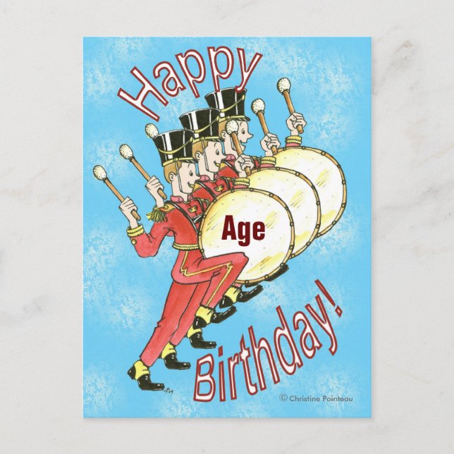 Carte Postale Anniversaire - batteurs (Devant)