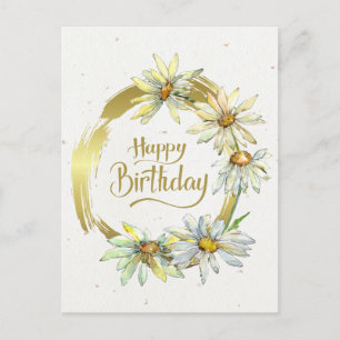 Carte Postale Anniversaire Bible Verse Gold Frame Daisées