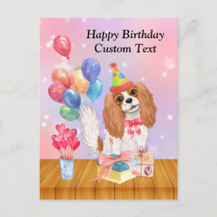 Carte Postale Anniversaire Blenheim Cavalier King Charles Spanie