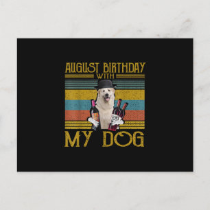 Carte Postale Anniversaire d'août avec mon chien des Pyrénées 20