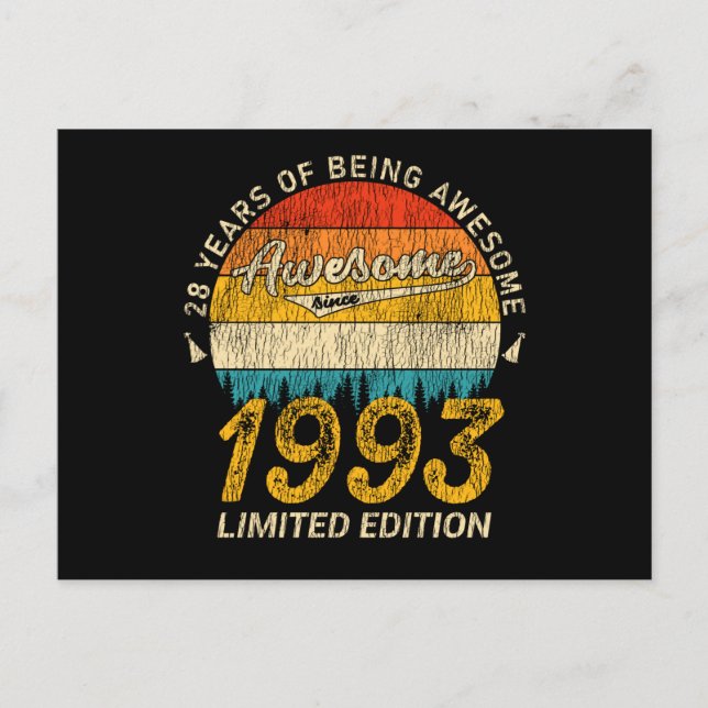 Carte Postale anniversaire de 28 ans 1993 stupéfiant depuis 28e  (Devant)