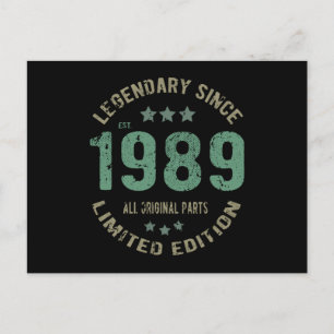 Carte Postale anniversaire de 32 ans 1989 Légende depuis 32e ann