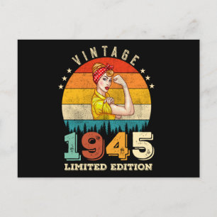 Carte Postale anniversaire de 77 ans 1945 Vintage 77e anniversai