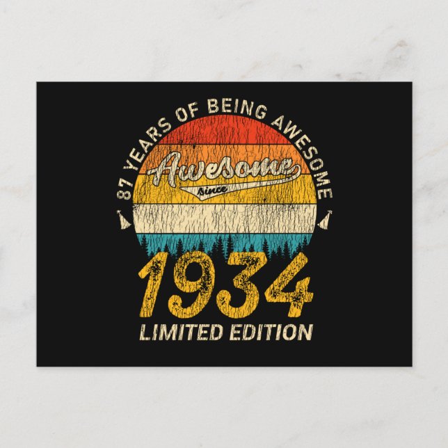 Carte Postale anniversaire de 91 ans 1934 Magnifique 91e anniver (Devant)