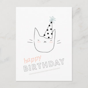 Carte Postale Anniversaire de chat de partie joyeux