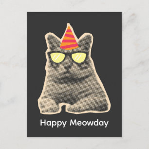 Carte Postale Anniversaire de chat drôle