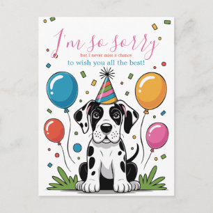 Carte Postale Anniversaire de chiot Dogue Allemand