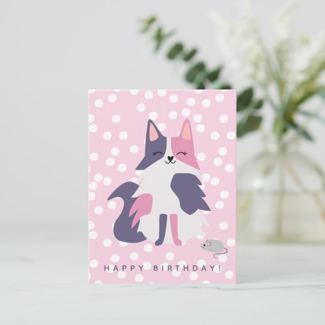 Carte postale Anniversaire de enfant de chats mign (Debout devant)