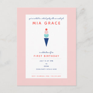 Carte Postale Anniversaire de enfant virtuel Crème de glace Part