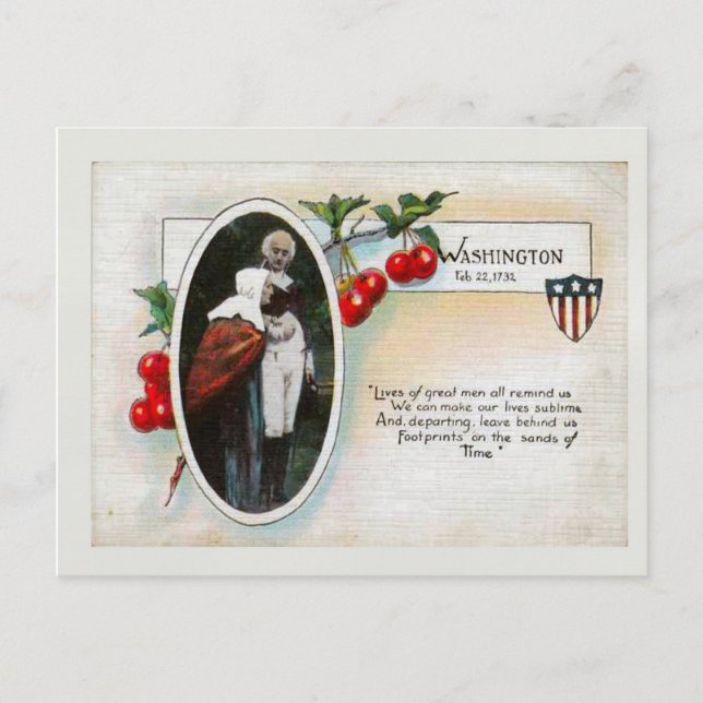 Carte Postale Anniversaire de George Washington & (Devant)